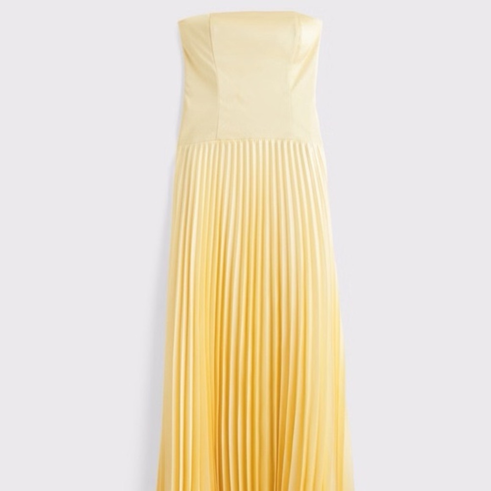 Abercrombie & Fitch Yellow Strapless Formal Dress